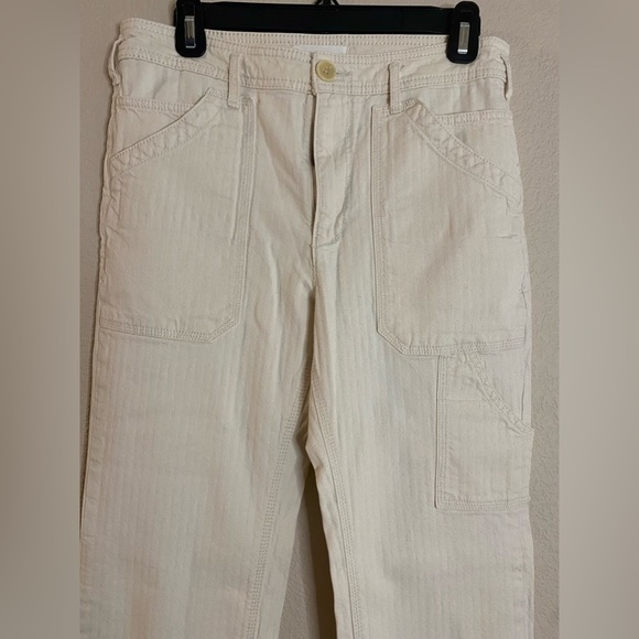 Anthropologie Denim - Anthropologie Cream Denim Carpenter Straight Leg Jeans, EUC, size/fit is 29/30.